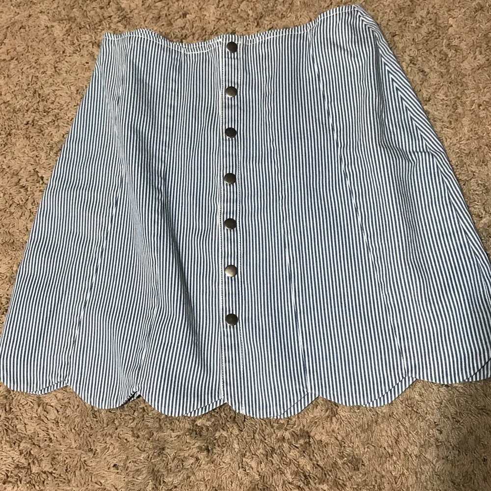 Large Scallop Button Up skirt
